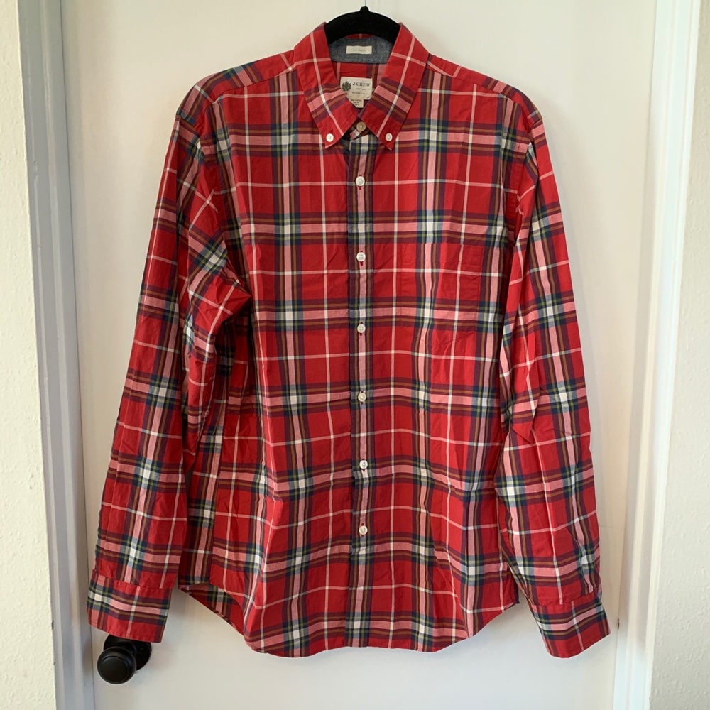 J. Crew M Long Sleeved Plaid Button Down